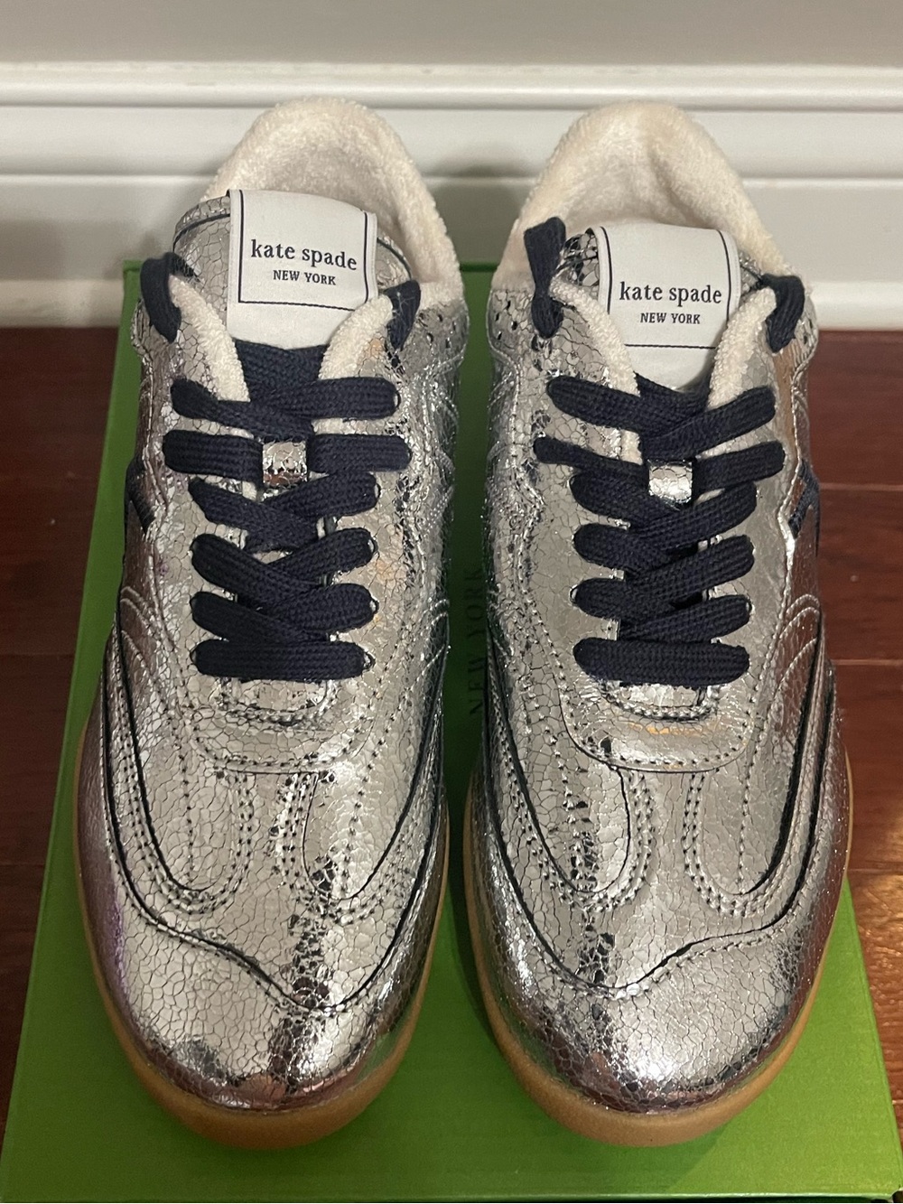 Kate Spade Silver Sneakers With Navy Accents ๐๐๐ฅ - Picture 8 of 13